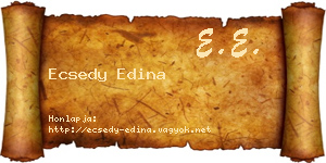 Ecsedy Edina névjegykártya