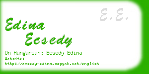edina ecsedy business card